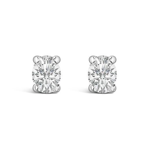 Bids.com 14K White Gold 1/4 Ctw Oval Lab-Grown Diamond Solitaire Stud Earrings Earrings