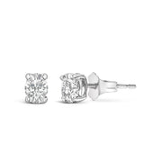 Bids.com 14K White Gold 1/4 Ctw Oval Lab-Grown Diamond Solitaire Stud Earrings Earrings