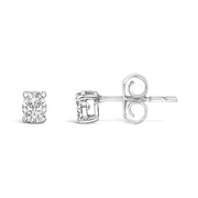 Bids.com 14K White Gold 1/4 Ctw Oval Lab-Grown Diamond Solitaire Stud Earrings Earrings