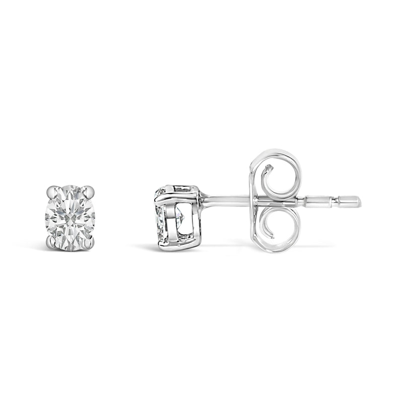 Bids.com 14K White Gold 1/4 Ctw Oval Lab-Grown Diamond Solitaire Stud Earrings Earrings