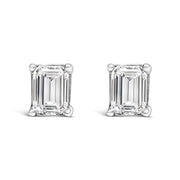Bids.com 14K White Gold 1.0 Cttw Emerald Cut Lab-Grown Diamond Solitaire Stud Earrings (F-G Color, VS1-VS2 Clarity) Earrings