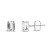 Bids.com 14K White Gold 1.0 Cttw Emerald Cut Lab-Grown Diamond Solitaire Stud Earrings (F-G Color, VS1-VS2 Clarity) Earrings
