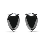 Bids.com 14K White Gold 2.00 Cttw Pear Cut Black Diamond Stud Earrings Earrings