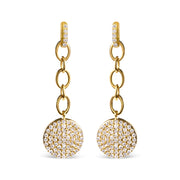 Bids.com 18K Yellow Gold Plated .925 Sterling Silver 1.0 Cttw Diamond Composite Cluster Dangle Chain Earrings (I-J Color, I1-I2 Clarity) Earrings