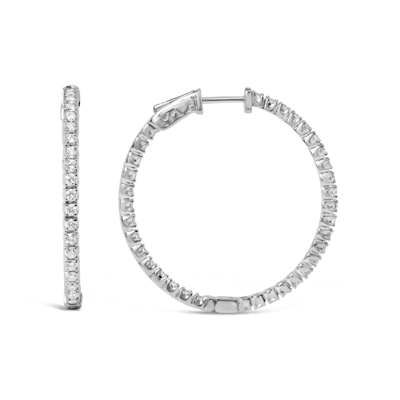 Bids.com 14K White Gold 1 3/4 Cttw Lab Grown Diamond Inside Out Hoop Earrings (G-H Color, VS2-SI1 Clarity) Earrings