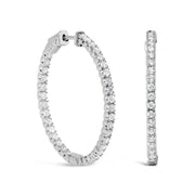 Bids.com 14K White Gold 1 3/4 Cttw Lab Grown Diamond Inside Out Hoop Earrings (G-H Color, VS2-SI1 Clarity) Earrings