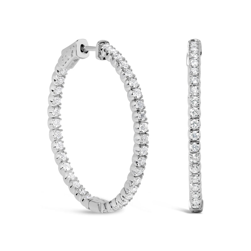 Bids.com 14K White Gold 1 3/4 Cttw Lab Grown Diamond Inside Out Hoop Earrings (G-H Color, VS2-SI1 Clarity) Earrings