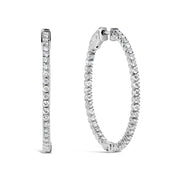 Bids.com 14K White Gold 1 1/2 Cttw Lab Grown Diamond Inside Out Hoop Earrings (G-H Color, VS2-SI1 Clarity) Earrings