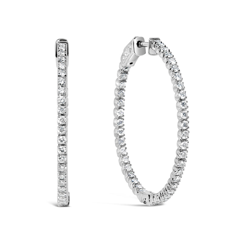 Bids.com 14K White Gold 1 1/2 Cttw Lab Grown Diamond Inside Out Hoop Earrings (G-H Color, VS2-SI1 Clarity) Earrings