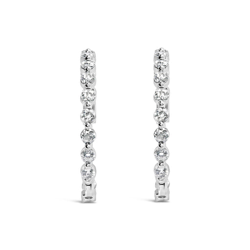 Bids.com 14K White Gold 5.00 Cttw Lab Grown Diamond Inside-Out Hoop Earring Earrings