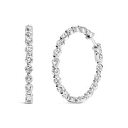 Bids.com 14K White Gold 5.00 Cttw Lab Grown Diamond Inside-Out Hoop Earring Earrings