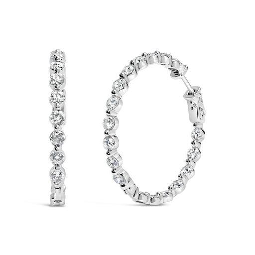 Bids.com 14K White Gold 5.00 Cttw Lab Grown Diamond Inside-Out Hoop Earring Earrings