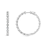 Bids.com 14K White Gold 5.00 Cttw Lab Grown Diamond Inside-Out Hoop Earring Earrings