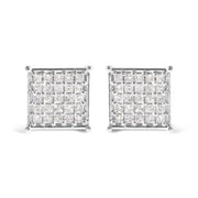 Bids.com 10K White Gold 3/4 Cttw Princess Diamond Composite Stud Earrings (I-J Color, I1-I2 Clarity) Earrings