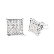 Bids.com 10K White Gold 3/4 Cttw Princess Diamond Composite Stud Earrings (I-J Color, I1-I2 Clarity) Earrings