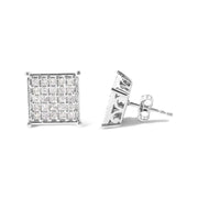Bids.com 10K White Gold 3/4 Cttw Princess Diamond Composite Stud Earrings (I-J Color, I1-I2 Clarity) Earrings