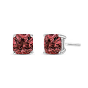 Bids.com 14K White Gold 1 1/2 Cttw Lab Grown Pink Cushion 4-Prong Set Classic Diamond Solitaire Stud Earrings (Pink Color, VS1-VS2 Clarity) Earrings