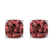 Bids.com 14K White Gold 1 1/2 Cttw Lab Grown Pink Cushion 4-Prong Set Classic Diamond Solitaire Stud Earrings (Pink Color, VS1-VS2 Clarity) Earrings