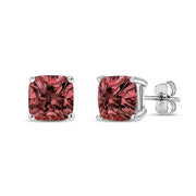Bids.com 14K White Gold 1 1/2 Cttw Lab Grown Pink Cushion 4-Prong Set Classic Diamond Solitaire Stud Earrings (Pink Color, VS1-VS2 Clarity) Earrings