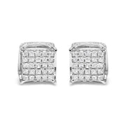 Bids.com 10K White Gold 1/2 Cttw Princess Cut Diamond Square Shaped Multi Stone Stud Earrings (H-I Color, SI1-SI2 Clarity) Earrings