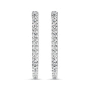 Bids.com 14K White Gold 1.0 Cttw Princess Diamond Inside Out Hoop Earrings (H-I Color, I1-I2 Clarity) - 23 MM Earrings