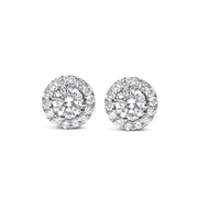 Bids.com 14K White Gold 3.0 Cttw Lab-Grown Diamond Hidden Halo Stud Earrings Earrings