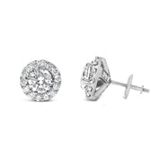 Bids.com 14K White Gold 3.0 Cttw Lab-Grown Diamond Hidden Halo Stud Earrings Earrings