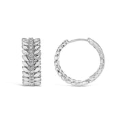 Bids.com 14K White Gold 1/4 Cttw Lab Grown Diamond Leafy Wreath Hoop Earrings (F-G Color, VS1-VS2 Clarity) Earrings