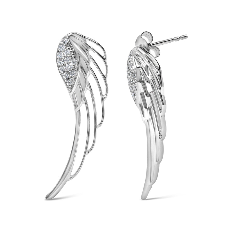 Bids.com 14K White Gold 1/4 Cttw Lab Grown Diamond Angel Wing Stud Earrings (F-G Color, VS1-VS2 Clarity) Earrings