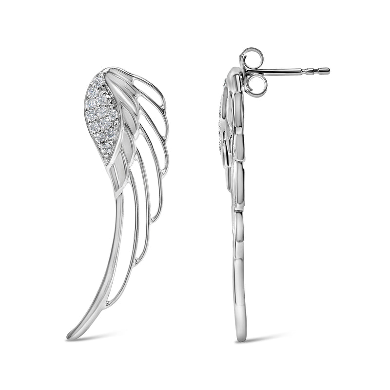 Bids.com 14K White Gold 1/4 Cttw Lab Grown Diamond Angel Wing Stud Earrings (F-G Color, VS1-VS2 Clarity) Earrings