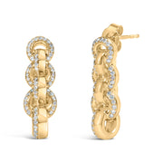 Bids.com 14K Yellow Gold Plated .925 Sterling Silver 1/2 Cttw Diamond Chain Link Drop Earrings (H-I Color, I1-I2 Clarity) Earrings