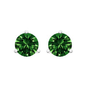 Bids.com 14K White Gold 1.0 Cttw 3-Prong Martini Set Lab Grown Green Diamond Solitaire Stud Earrings Earrings