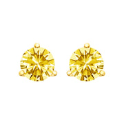 Bids.com 14K White Gold 3-Prong Martini Set 1.0 Cttw Yellow Lab Grown Diamond Solitaire Stud Earrings Earrings
