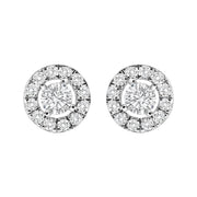 Bids.com 14K White Gold 3/4 Cttw Lab-Grown Diamond Floating Halo Stud Earring (F-G Color, VS1-VS2 Clarity) Earrings