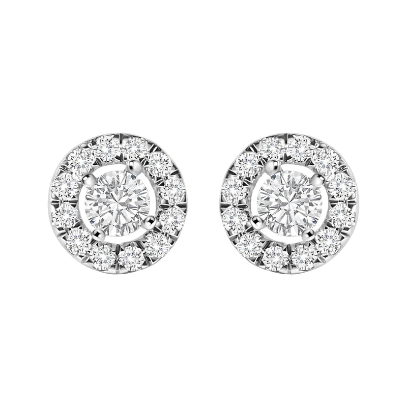Bids.com 14K White Gold 3/4 Cttw Lab-Grown Diamond Floating Halo Stud Earring (F-G Color, VS1-VS2 Clarity) Earrings
