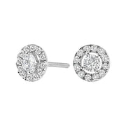 Bids.com 14K White Gold 3/4 Cttw Lab-Grown Diamond Floating Halo Stud Earring (F-G Color, VS1-VS2 Clarity) Earrings