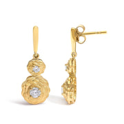 Bids.com 14K Yellow Gold Plated Sterling Silver 1/2 Cttw Lab Grown Diamond Matte Finish Drop Earrings Earrings