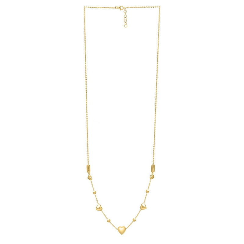 Bids.com 14k Yellow Gold Puff Heart Adjustable Necklace Necklaces