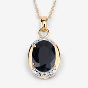 Bids.com 7.50 Carat Genuine Black Sapphire .925 Sterling Silver Pendant Pendants