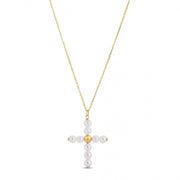 Bids.com 14k Yellow Gold Pearl Cross Pendant Pendants