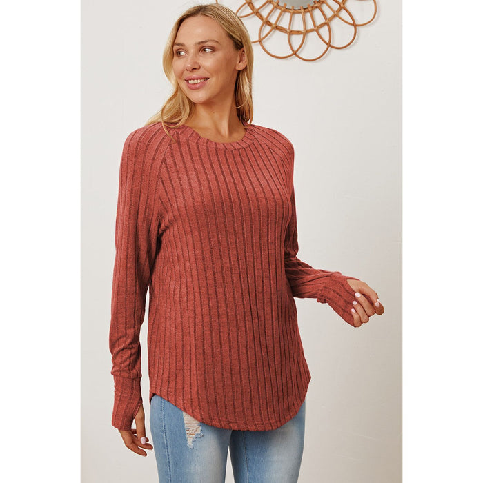 Basic Bae Ribbed Thumbhole Sleeve T-Shirt