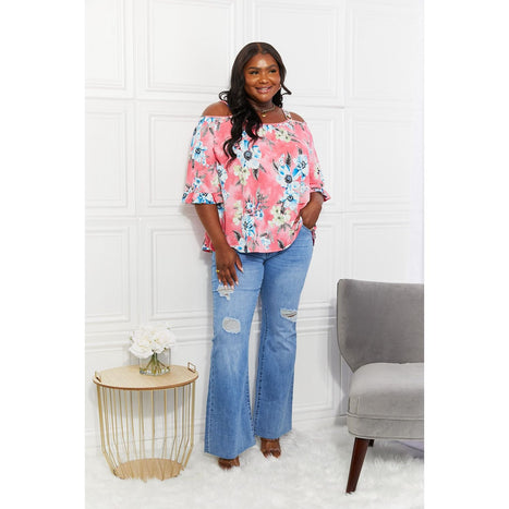 Sew In Love Fresh Take  Floral Cold-Shoulder Top