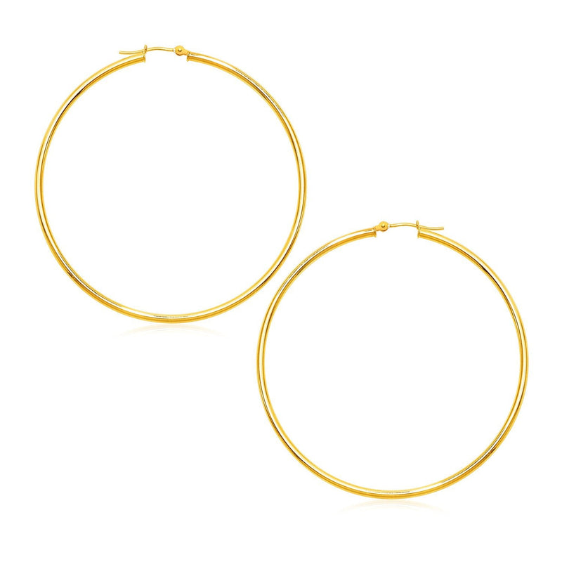 Bids.com 14k Yellow Gold Polished Large Round Hoop Earrings Earrings