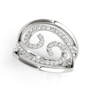 Bids.com Swirl Design Diamond Ring in 14k White Gold (1/2 cttw) Rings