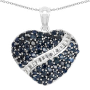 Bids.com 4.60 Carat Genuine Blue Sapphire and White Topaz .925 Sterling Silver Pendant Pendants
