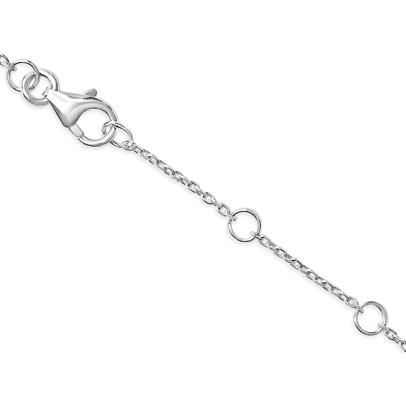 Bids.com 10K White Gold Diamond Accent "A" Initial Charm and Link Bracelet Bracelets