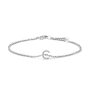 Bids.com 10K White Gold Diamond Accent "A" Initial Charm and Link Bracelet Bracelets