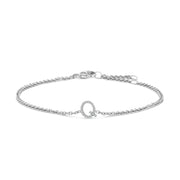 Bids.com 10K White Gold Diamond Accent "A" Initial Charm and Link Bracelet Bracelets