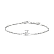 Bids.com 10K White Gold Diamond Accent "A" Initial Charm and Link Bracelet Bracelets