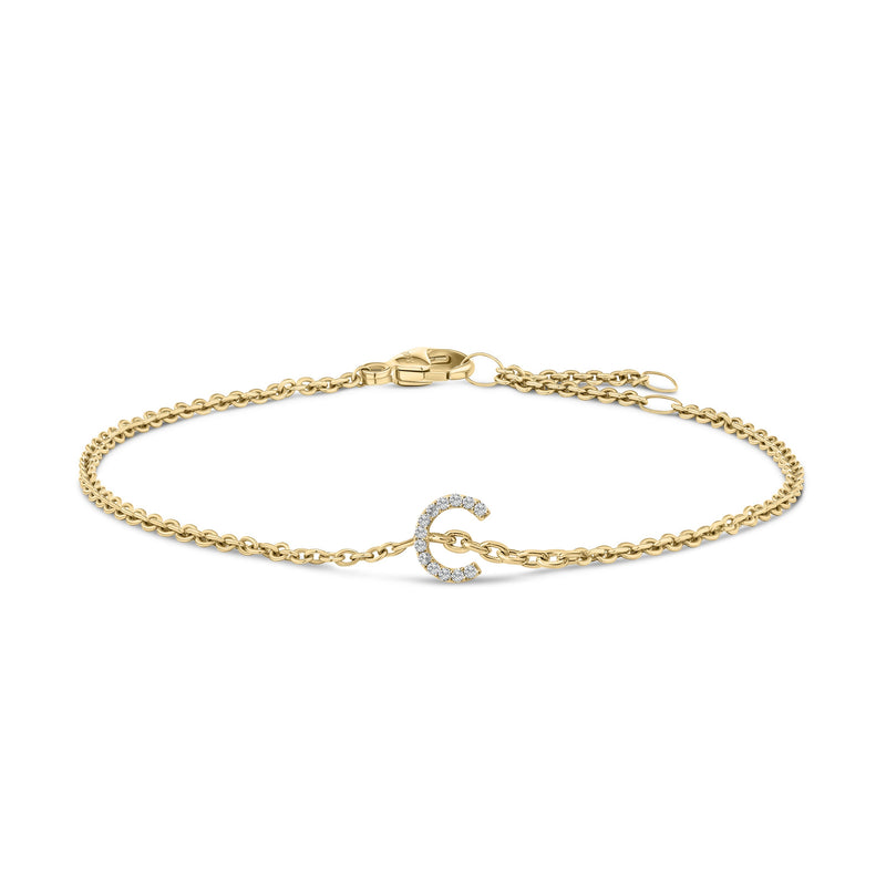 Bids.com 10K White Gold Diamond Accent "A" Initial Charm and Link Bracelet Bracelets